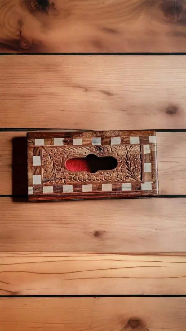 Hand-Carved Wooden Tissue Box Holders